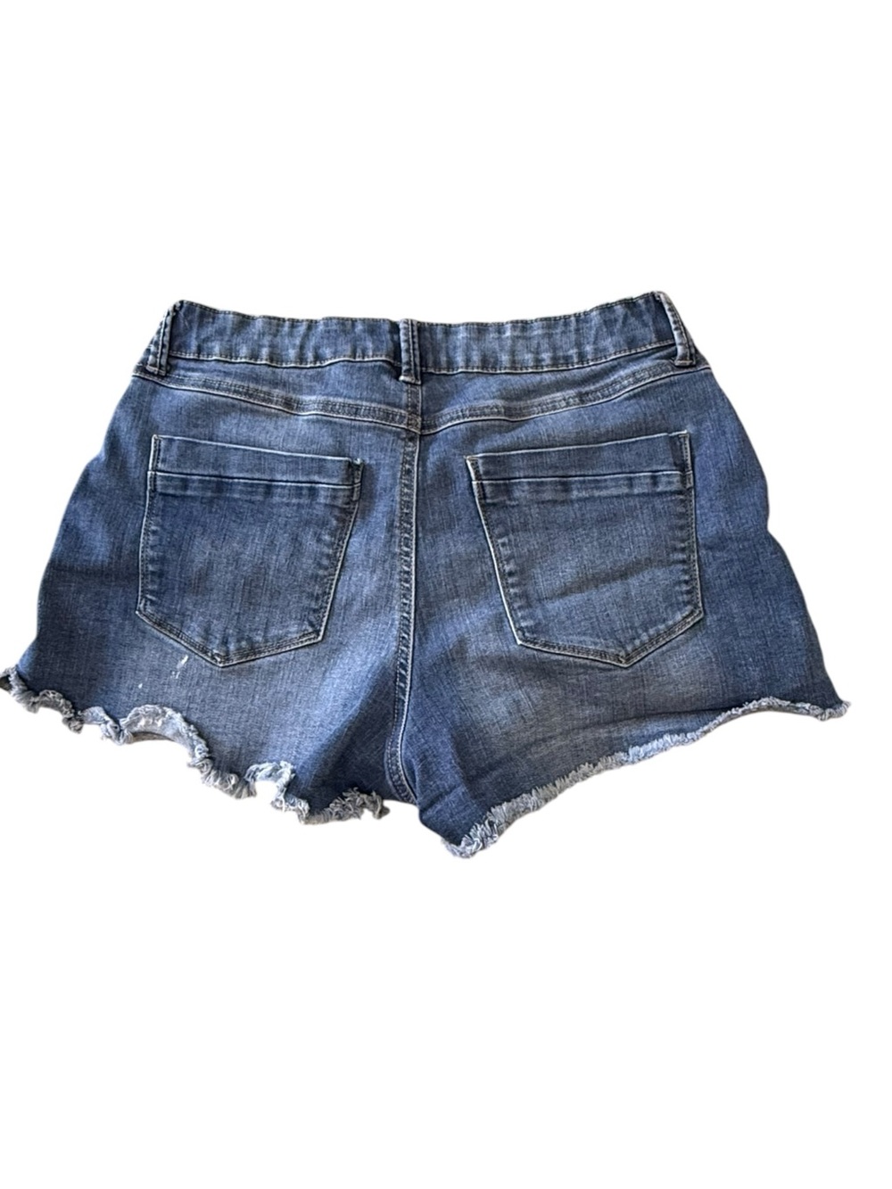 By Rewash Brand Women's Blue Denim Cutoff Shorts with Frayed Hem Size 12 | 30